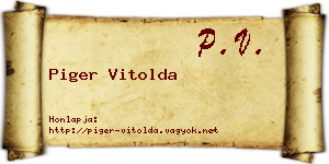 Piger Vitolda névjegykártya